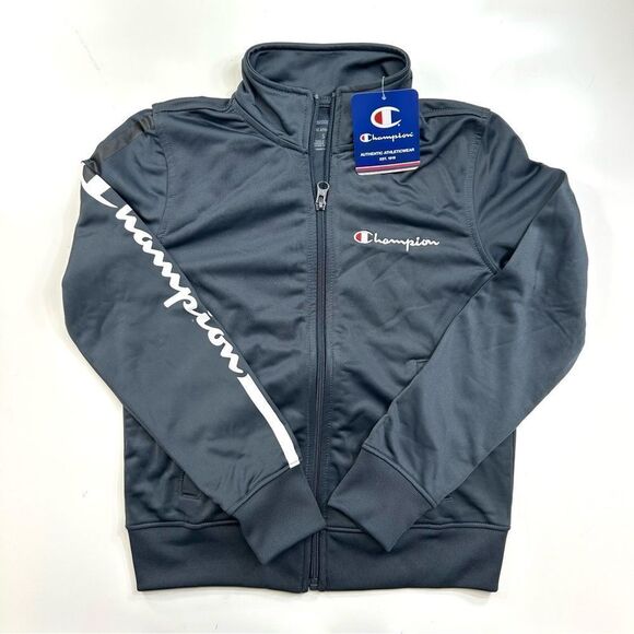 Champion Gray Track Jacket Long Sleeve Full Zipper Small - Picture 1 of 6